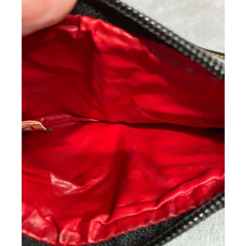 Dooney & Bourke Wristlet Red Tartan Plaid Fabric Leather Small Holiday EUC - Picture 5 of 8